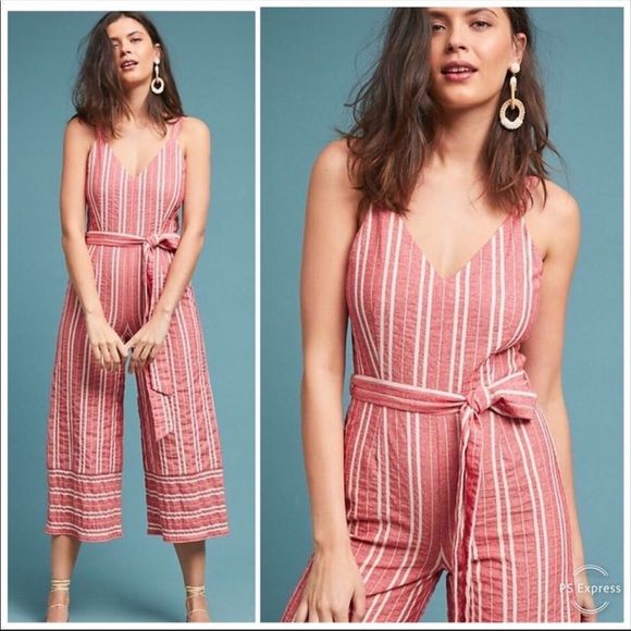 Anthropologie cropped Leg Wide Jumpsuit - Picture 1 of 6